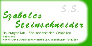 szabolcs steinschneider business card